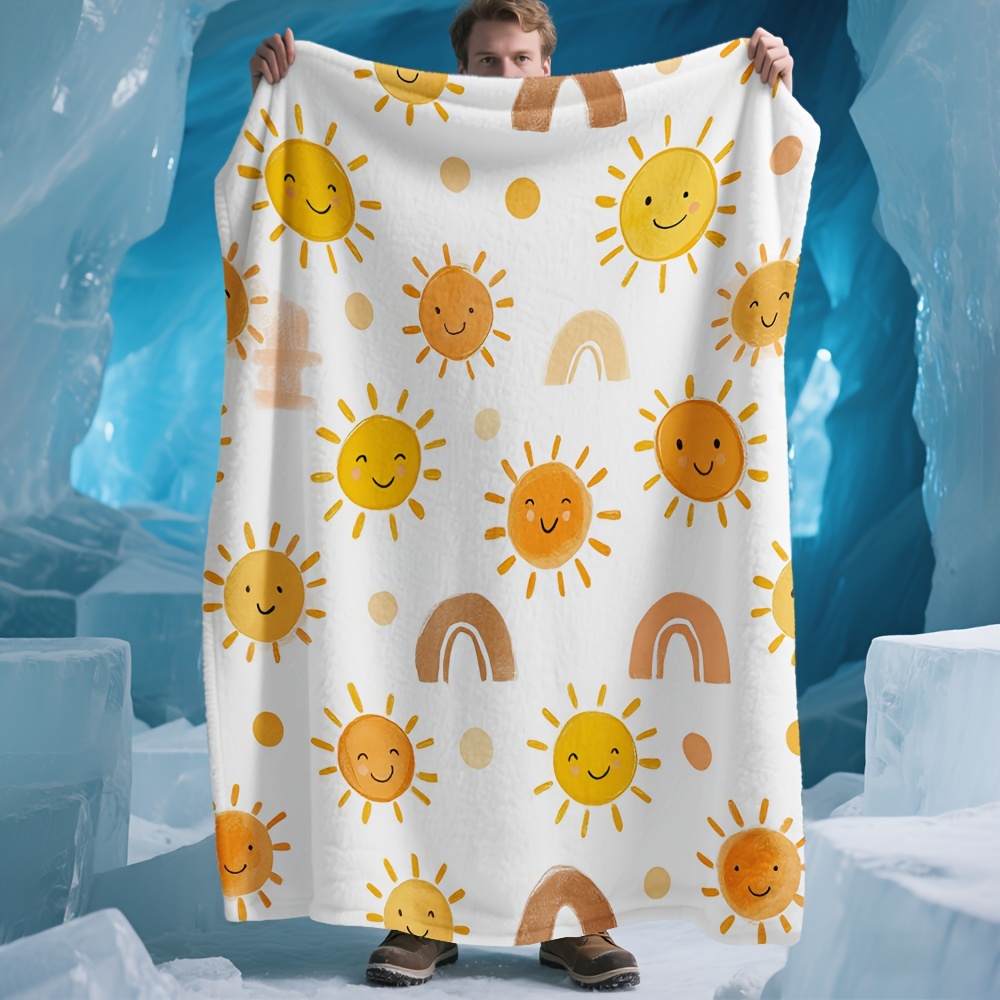Baby Nursery In Hospital - Cozy Sun and Rainbow Pattern Blanket