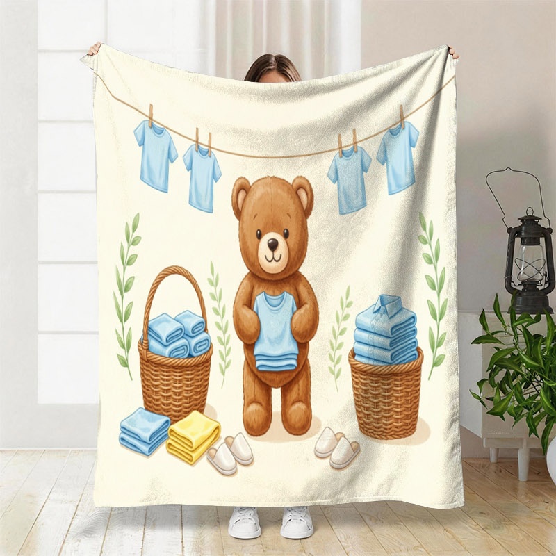 Baby Nursery Themes Boy - Cute Bear Nursery Theme Throw Blanket