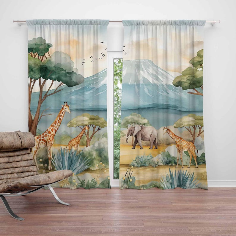 Baby Nursery In Hospital - Safari Animals Kids Curtains Baby Boy