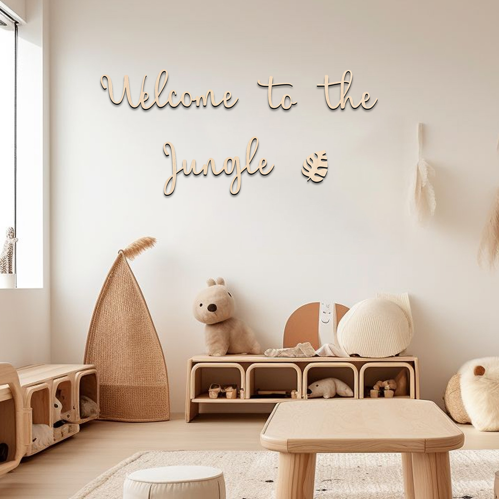 Baby Nursery Letters - Welcome to the Jungle Wooden Sign