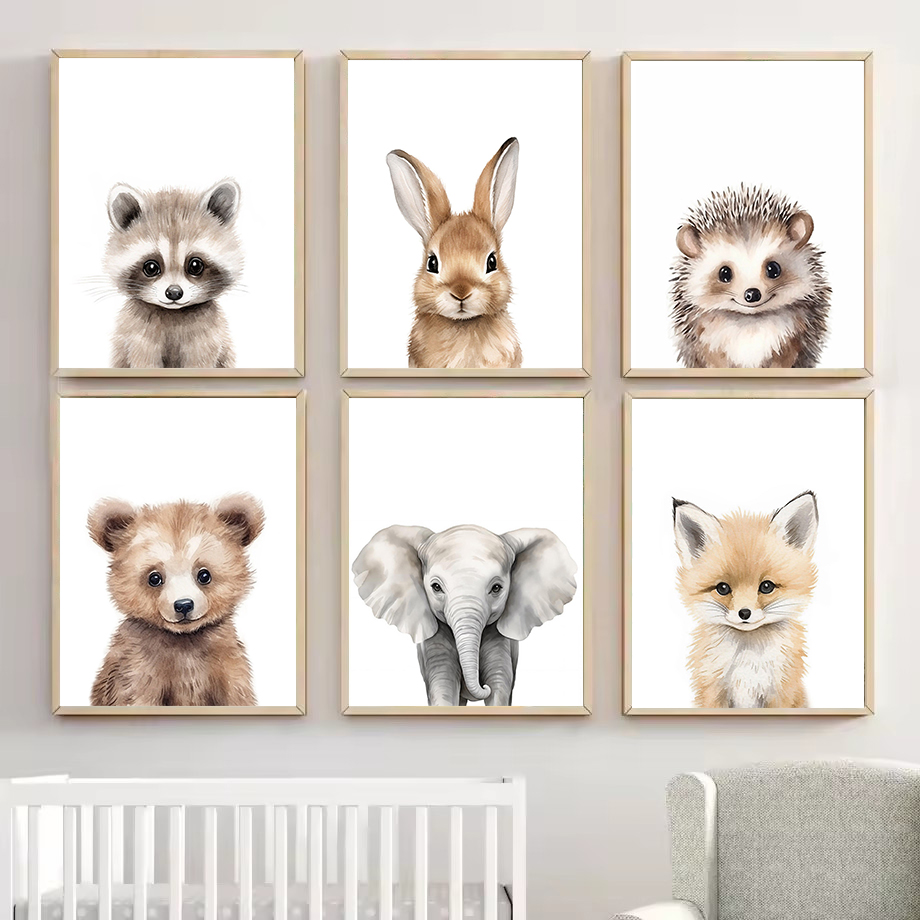 1PC Watercolour Woodland Fores - đánh giá và giá Baby Nursery Animal Prints