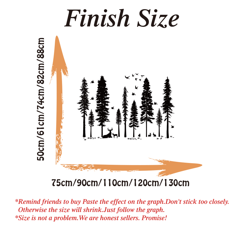 Large Pine Tree Bird Deer Wall - đánh giá và giá Baby Nursery Plants