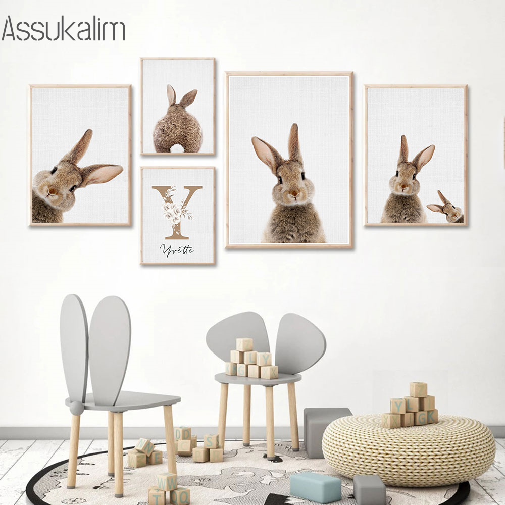 Thỏ Tranh Vải Tùy Chỉnh In Tên - đánh giá và giá Baby Nursery Name Wall Art