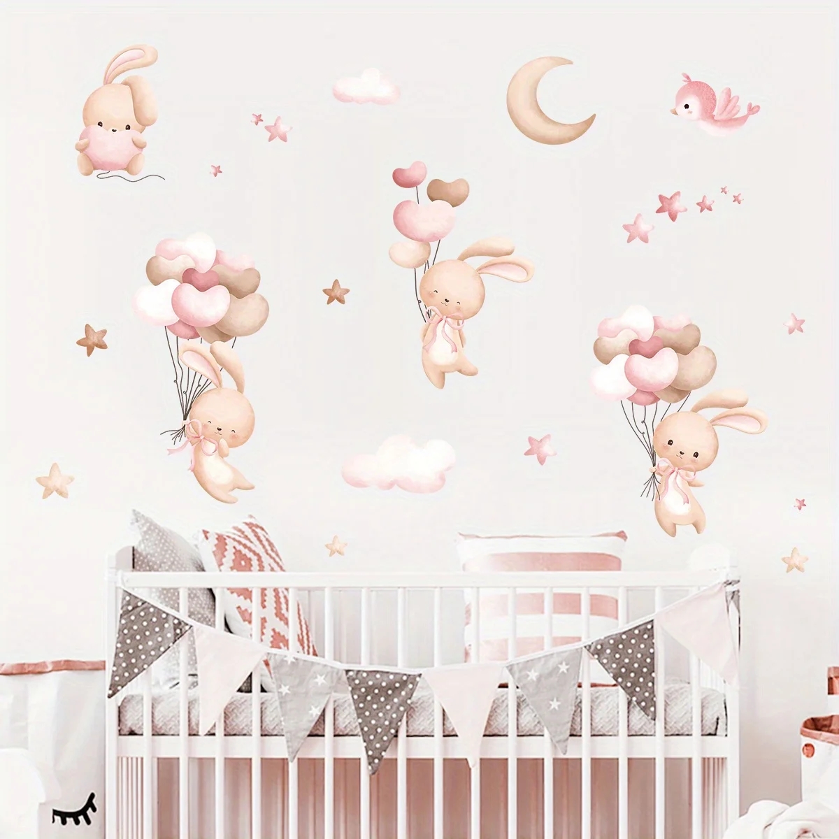 Cute Rabbit Balloon Wall Stick - đánh giá và giá Baby Girl Nursery Quotes