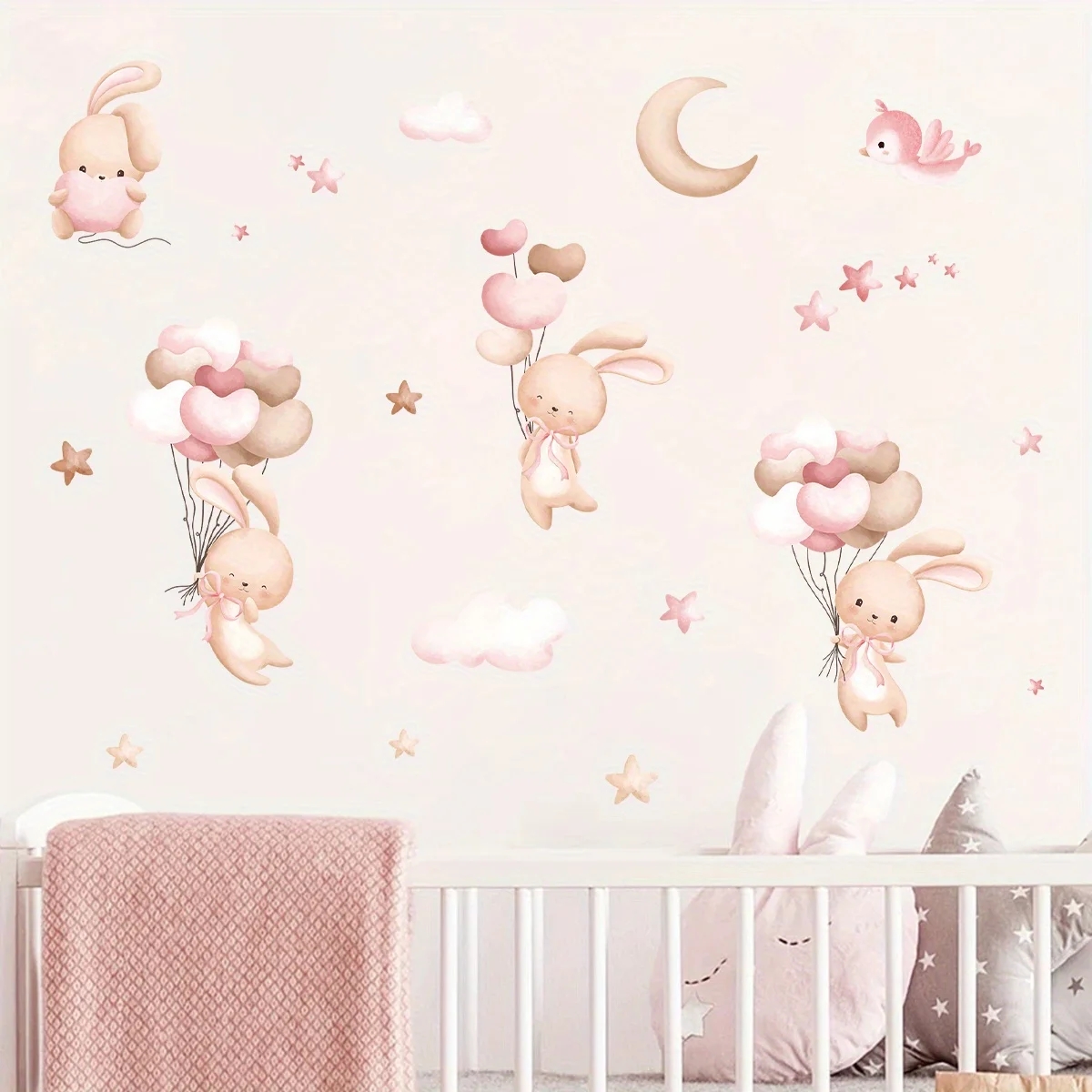 Cute Rabbit Balloon Wall Stick - đánh giá và giá Baby Girl Nursery Quotes