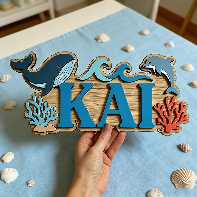 Ocean Whale Dolphin Themed Cus - đánh giá và giá Baby Nursery Name Wall Art