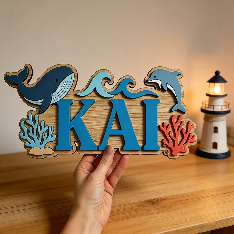 Ocean Whale Dolphin Themed Cus - đánh giá và giá Baby Nursery Name Wall Art