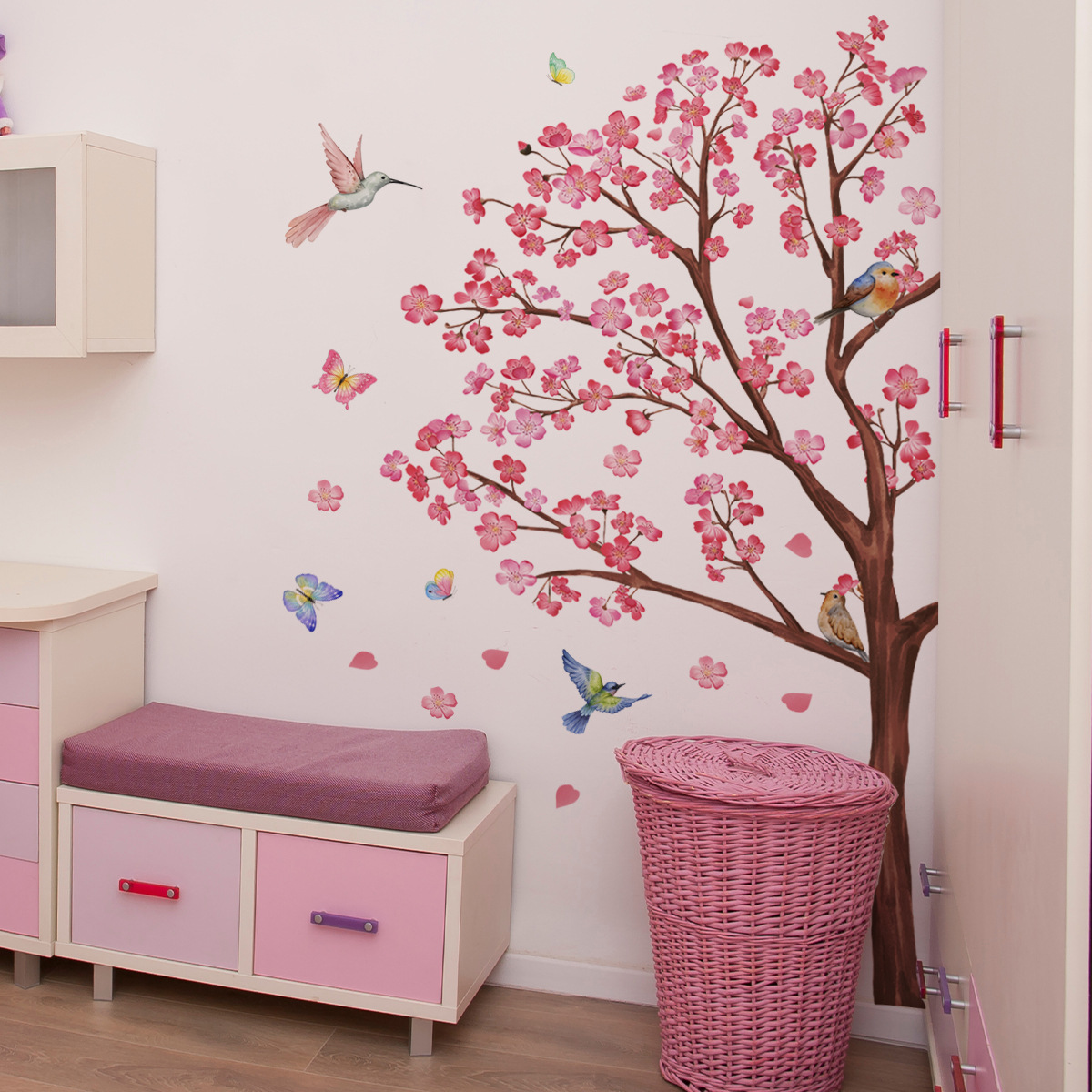 Watercolour Bird Flower Wall S - đánh giá và giá Baby Girl Nursery Quotes