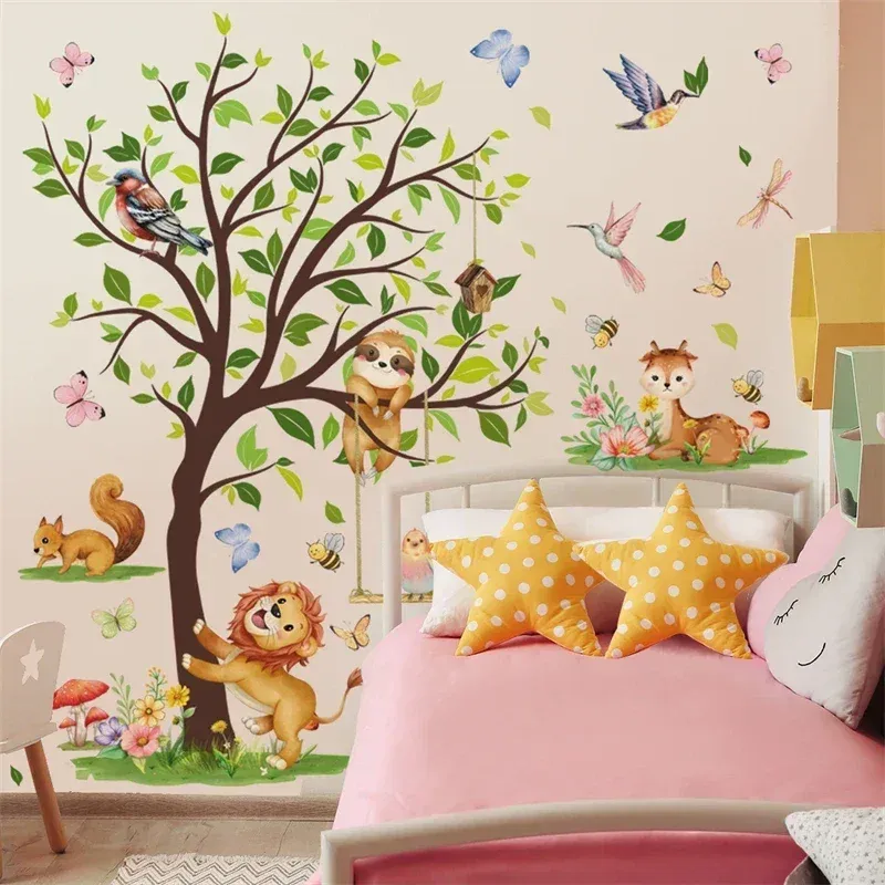 Large Jungle Animals Theme Wal - đánh giá và giá Baby Nursery Themes Boy