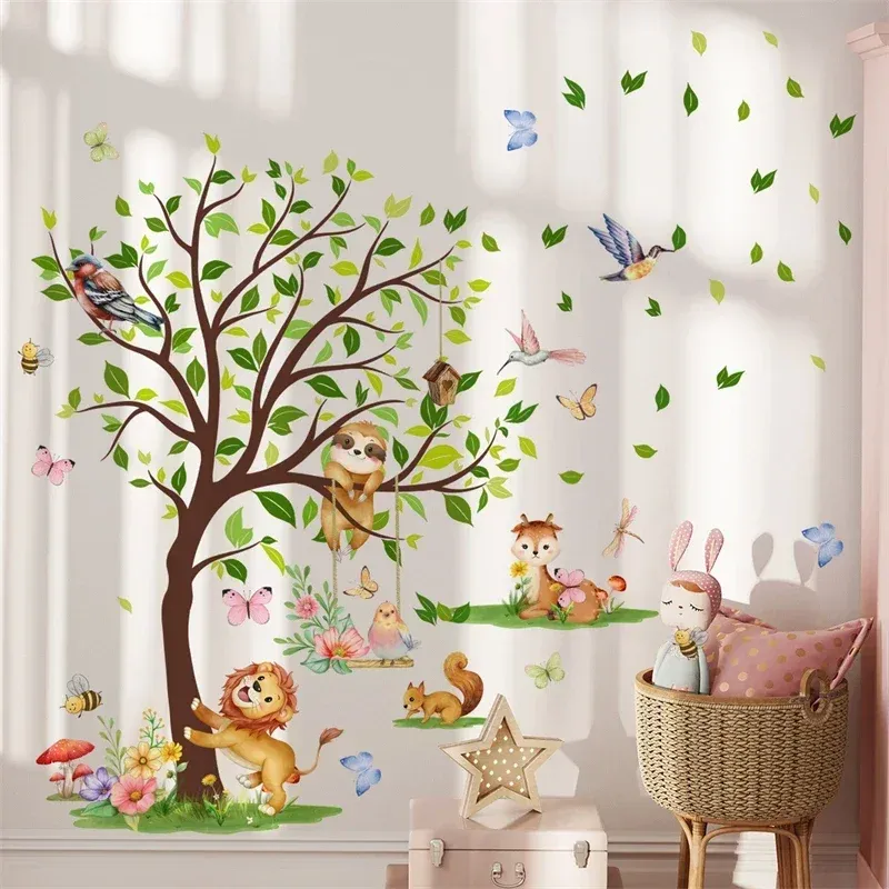Large Jungle Animals Theme Wal - đánh giá và giá Baby Nursery Themes Boy
