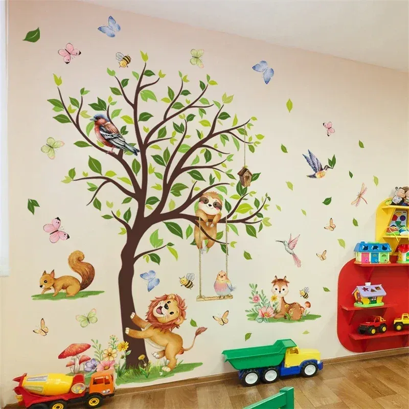 Large Jungle Animals Theme Wal - đánh giá và giá Baby Nursery Themes Boy