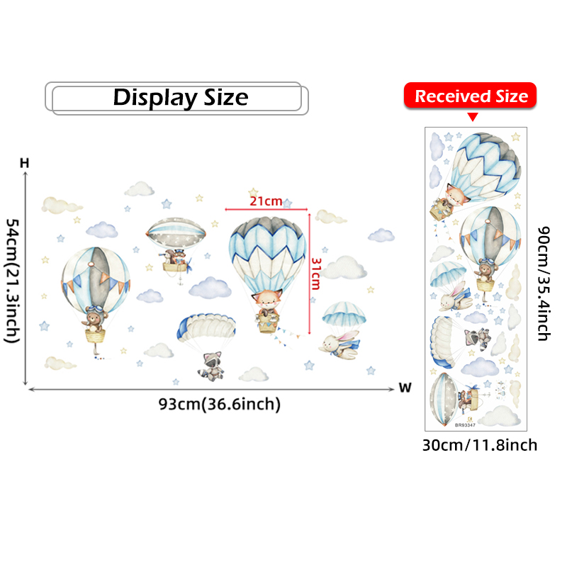 Cartoon Cute Animals Hot Air B - đánh giá và giá Baby Nursery Animal Prints