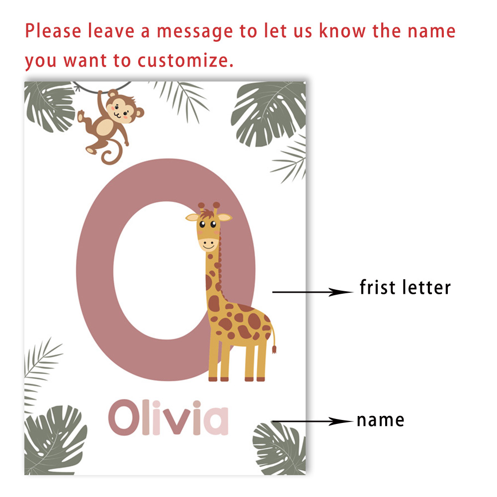 Nordic Jungle Animal Posters C - đánh giá và giá Baby Nursery Name Wall Art