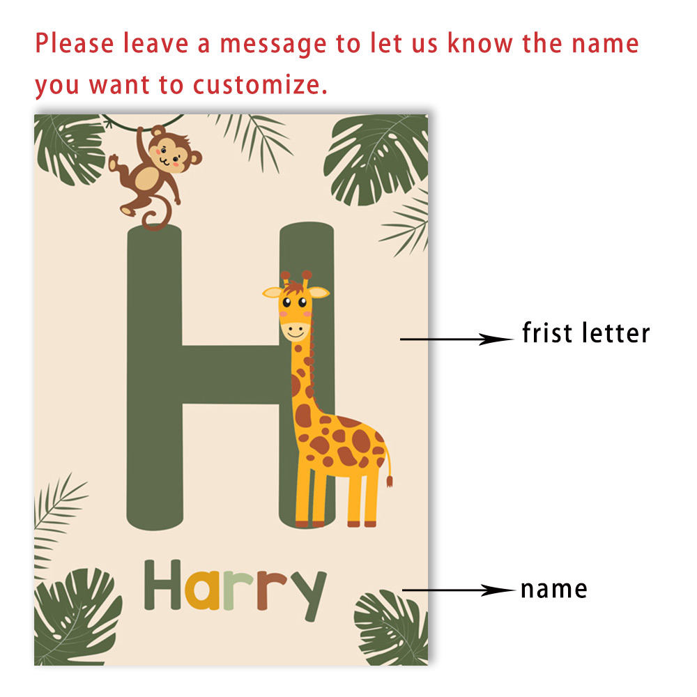 Nordic Jungle Animal Posters C - đánh giá và giá Baby Nursery Name Wall Art