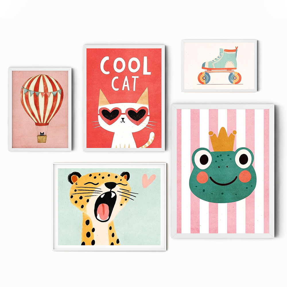 Funny Animals Tiger Lion Frog  - đánh giá và giá Baby Nursery Animal Prints