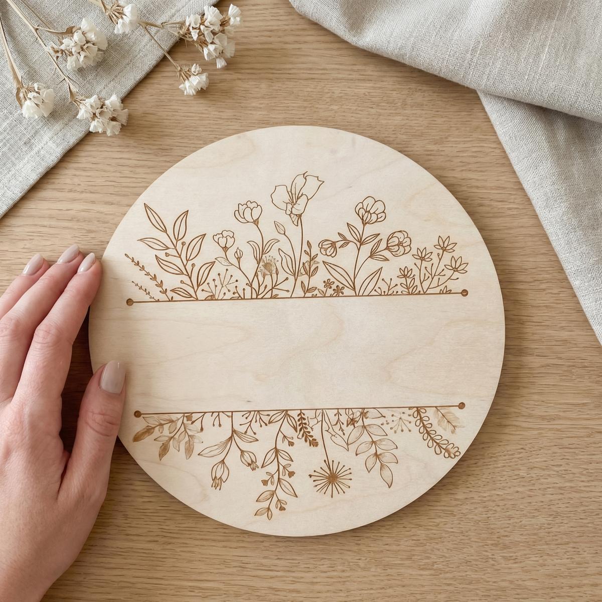 Personalized Floral Round Wood - đánh giá và giá Baby Nursery Toy