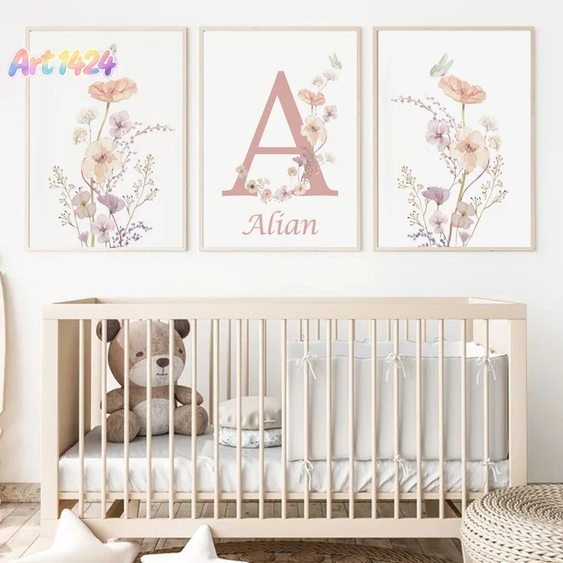 Personalized Name Wildflower N - đánh giá và giá Baby Nursery Name Wall Art