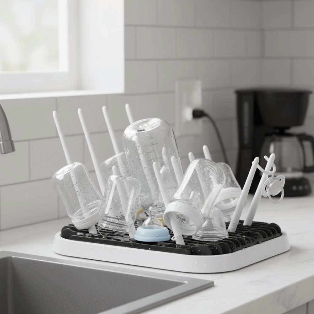 Foldable Baby Bottle Drying Ra - đánh giá và giá Baby Nursery Storage