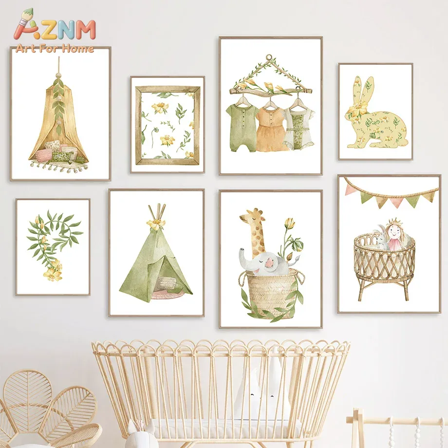 AZNM Watercolor Jungle Animal  - đánh giá và giá Baby Nursery Plants