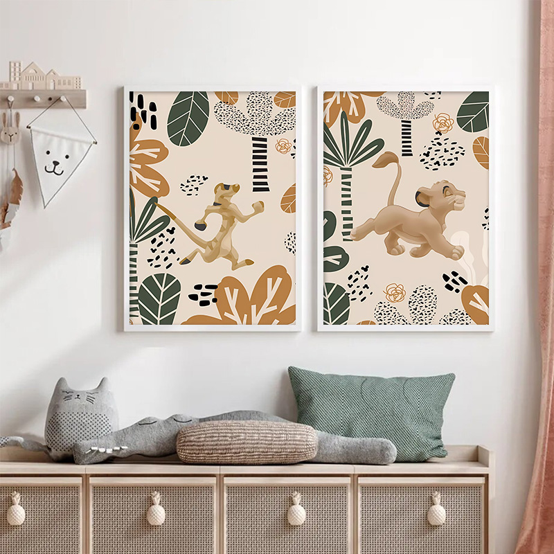 Kid Lion King Boho Posters and - đánh giá và giá Baby Nursery Animal Prints