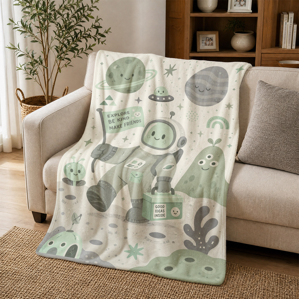 Cute Boho Alien Planets Throw  - đánh giá và giá Baby Nursery In Hospital