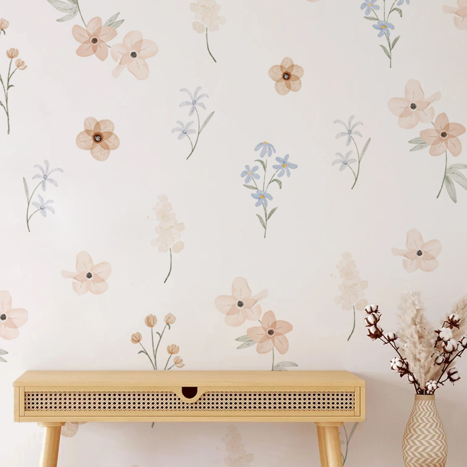 Watercolor Flowers Wall Sticke - đánh giá và giá Baby Girl Nursery Quotes