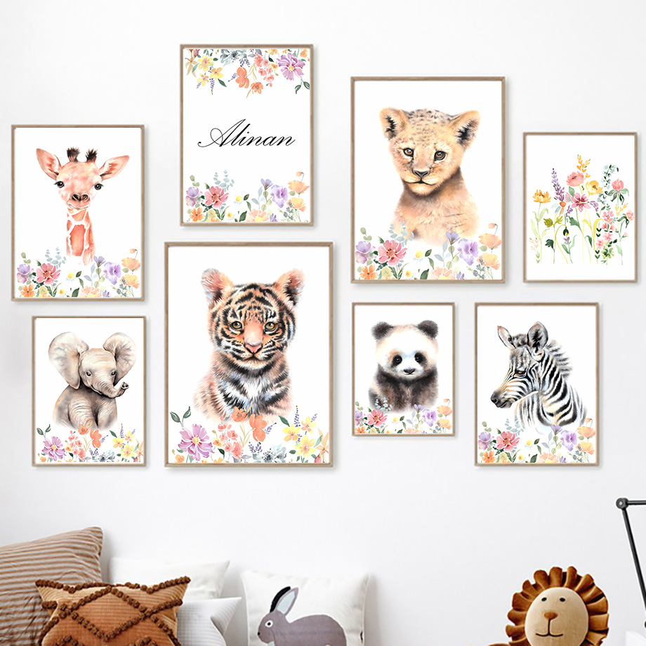 Custom Name Tiger Panda Elepha - đánh giá và giá Baby Nursery Name Wall Art