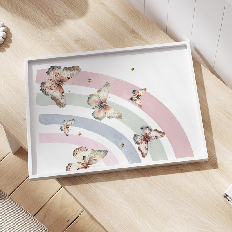 Pink Rainbow Butterfly Custom  - đánh giá và giá Baby Nursery Name Wall Art