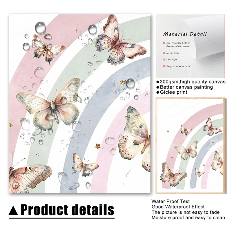 Pink Rainbow Butterfly Custom  - đánh giá và giá Baby Nursery Name Wall Art