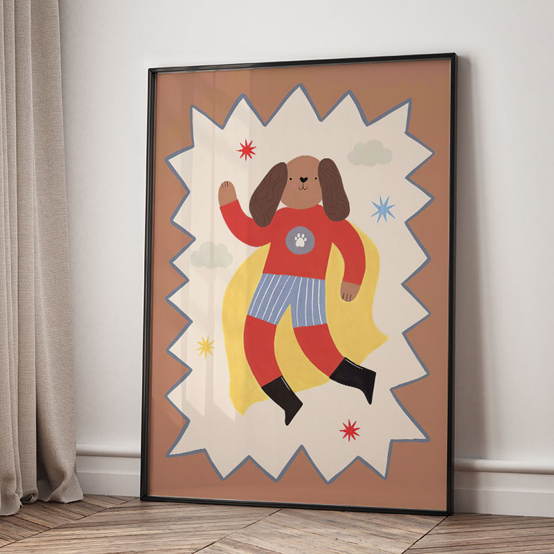 Funny Cartoon Super Cool Kid N - đánh giá và giá Baby Nursery Animal Prints