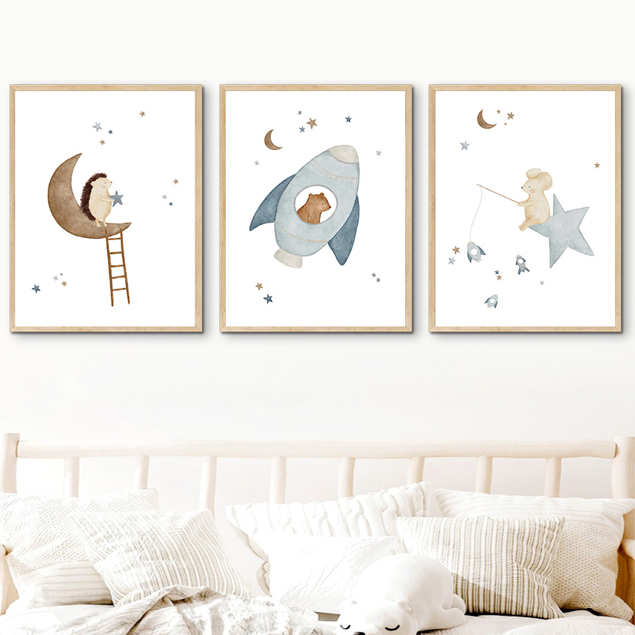 Cartoon Animals Nursery Wall A - đánh giá và giá Baby Nursery Animal Prints